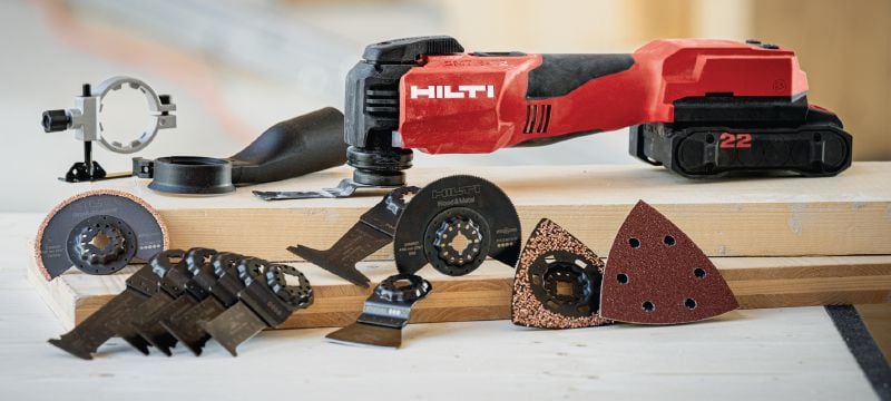 Akülü salınımlı multitool SMT 6-22 StarlockMax özelliğine, AVR'ye ve 4° salınım açısına sahip güçlü, akülü multitool Uygulamalar 1