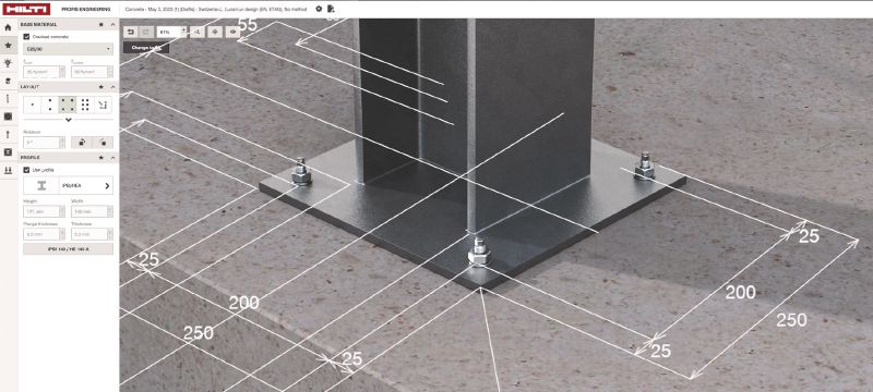 PROFIS Engineering Suite yapısal tasarım yazılımı Standartlara uygun, onaylı, yapısal mühendislik dübel tasarım yazılımı, Component Based Finite Element Method hesaplamaları ve çeşitli tespit yöntemleri Uygulamalar 1