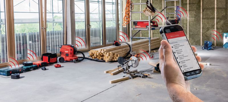 AI T380 Bu dayanıklı ON!Track akıllı etiketi inşaat ekipmanlarını Hilti ON!Track varlık yönetim sistemine bağlar, envanter tutma işlemini basitleştirir ve bütün ekipmanlarınızı izler. Uygulamalar 1